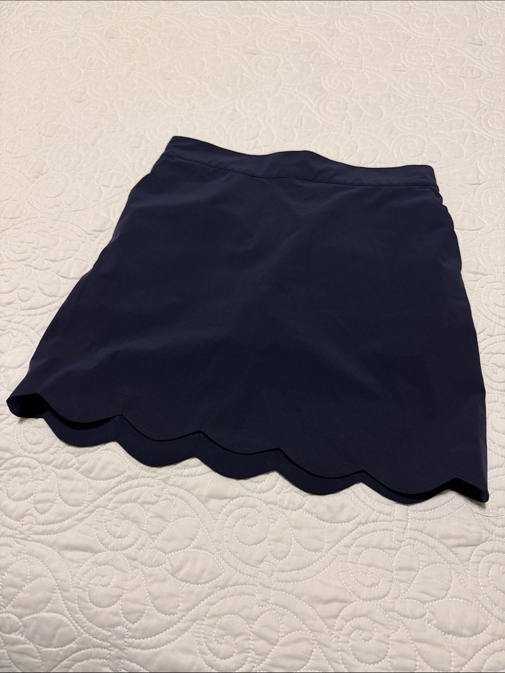Vineyard Vines Navy Scallop-Hem Girls Golf Skort